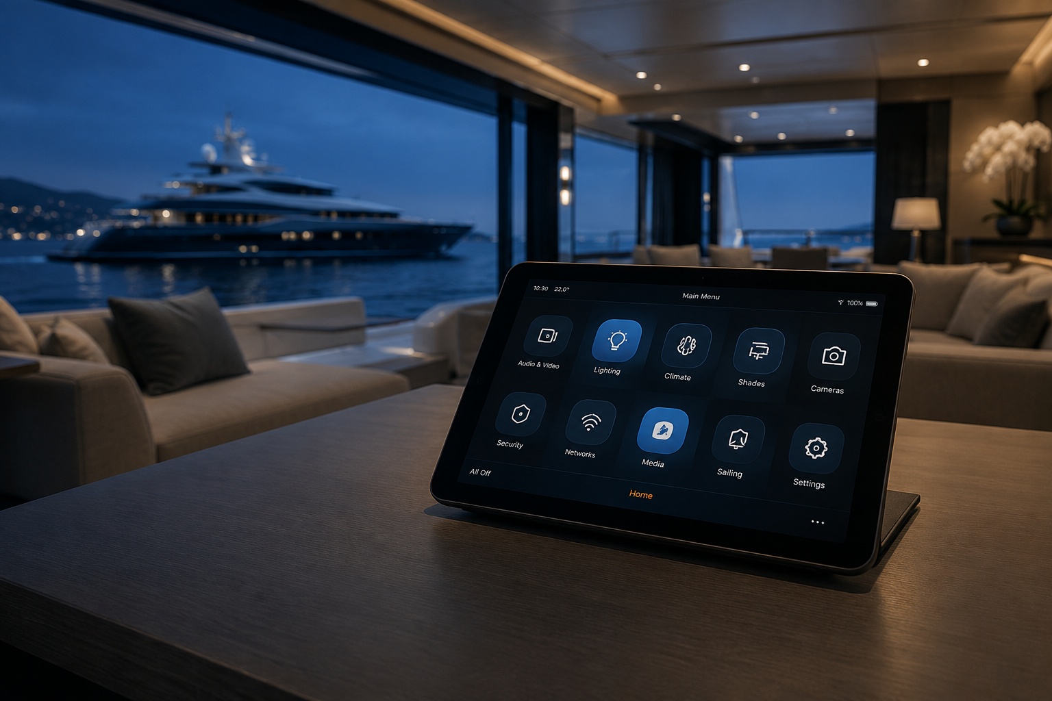 Luxury yacht technology and control systems